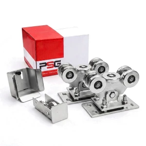 Πακέτο τροχήλιων για συρόμενη πύλη: 2× τροχήλιο (5-ρόδελλο, μέταλλο) + αξεσουάρ