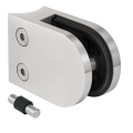 Βάση γυαλιού 50x40x26 mm με πείρο, γυαλί 6-10,76 mm, AISI 304, σύστημα 42,4 mm, σατέν 000-265 (1)