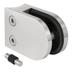 Στήριγμα γυαλιού 50x40x26 mm με πείρο, γυαλί 6-10,76 mm, AISI 304, σύστημα 42,4 mm, σατινέ