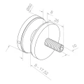 Σύνδεσμος σημειακός για γυαλί fi 50/8/M10x50, γυαλί 8-17,52 mm, AISI 304, επίπεδο σύστημα, σατέν 000-266 (3)