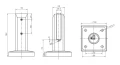 Κατακόρυφος σύνδεσμος γυαλιού spigot 50x50/100x100 mm γυαλί 12-17,52 mm AISI 304 σατέν 000-291 (5)
