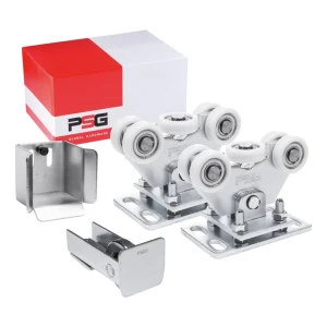 Πακέτο τροχοφόρων με 5 ρόδες πλαστικές KIT για αυτοφερόμενες συρόμενες πύλες με εξαρτήματα