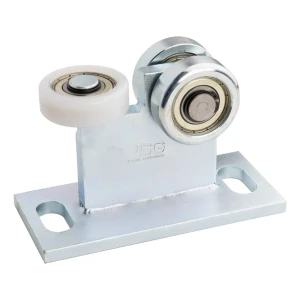 Τρόλεϊ 70 για ανακλινόμενη πύλη 2 ατσάλινοι τροχοί και 1 από πλαστικό - πλατιά βάση