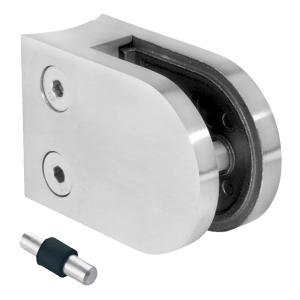 Στήριγμα γυαλιού 50x40x26 mm με pin, γυαλί 6-10,76 mm, AISI 304, σύστημα 42,4, γυαλιστερή επιφάνεια