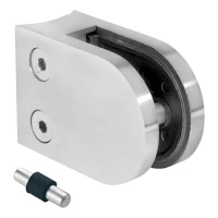 Βάση για γυαλί 6-10,76 mm 50x40x26 mm με πείρο AISI 304 σύστημα 48,3 mm σατέν
