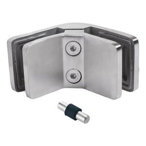 Βάση γυαλιού 6-12,76 mm 90° τετράγωνη 72x45x30 mm pin AISI 304 σατέν