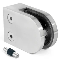 Βάση γυαλιού 6-10,76 mm 50x40x26 mm pin AISI 304 σύστημα επίπεδο γυαλιστερό
