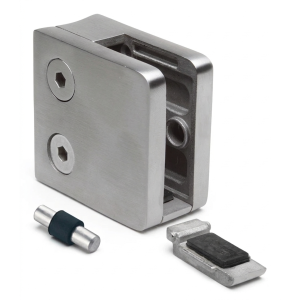 Βάση γυαλιού 6-10,76 mm 45x45x26 mm pin AISI 304 σύστημα 42,4 mm σατέν