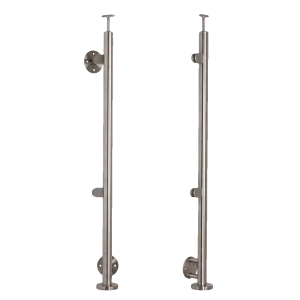 Αριστερός τελικός στύλος φ 42,4x1230mm AISI304 πλευρική στερέωση σατινέ