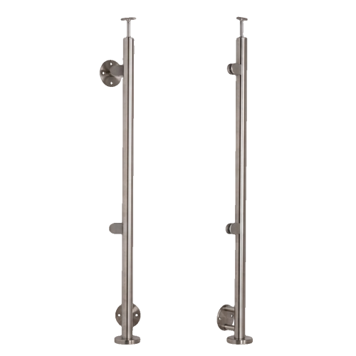 Στύλος τερματικός αριστερός φ 42,4x1230mm AISI304 πλευρική στήριξη σατινέ 000-525 (1)