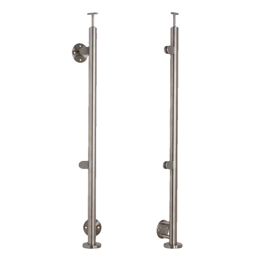 Στύλος τερματικός αριστερός φ 42,4x1230mm AISI304 πλευρική στήριξη σατινέ 000-525 (1)