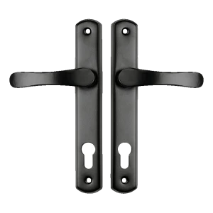 Χειρολαβή πόρτας YALE με ασπίδα μπισκότο μαύρη – απόσταση 90 mm