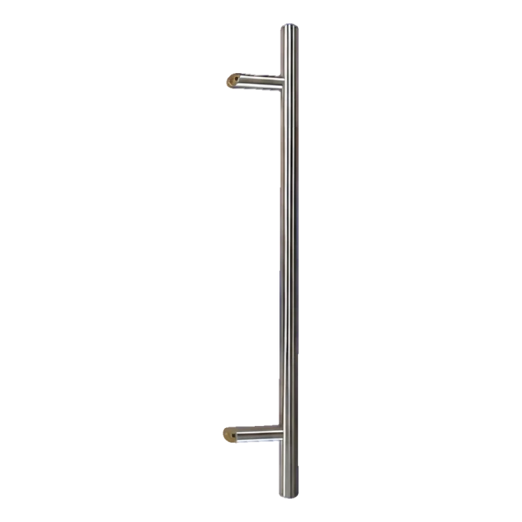 Χειρολαβή πόρτας μονής όψης στρογγυλή 32×800 mm – ανοξείδωτος χάλυβας AISI 304, σατινέ, στήριξη 45° 000-723 (1)