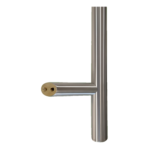 Χειρολαβή πόρτας μονής όψης στρογγυλή 32×800 mm – ανοξείδωτος χάλυβας AISI 304, σατινέ, στήριξη 45° 000-723 (2)