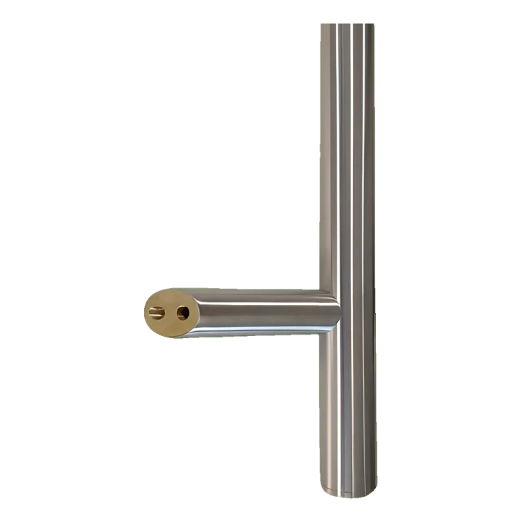 Χειρολαβή πόρτας μονής όψης στρογγυλή 32×800 mm – ανοξείδωτος χάλυβας AISI 304, σατινέ, στήριξη 45° 000-723 (2)