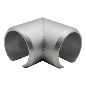 Kozza – γωνία 90° για αλουμινίου στρογγυλό κιγκλίδωμα χειρολαβή φ 40 mm, ματ ανοδίωση