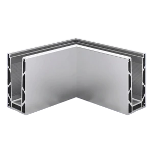 Kozza KE100 – προφίλ U εξωτερικής γωνίας 90° για γυάλινες κιγκλιδώσεις, αλουμίνιο, ματ ανοδίωση