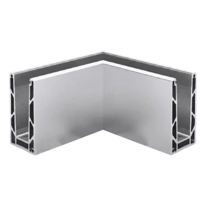 Kozza KE100 – προφίλ U εσωτερικό γωνιακό 90° για γυάλινες κιγκλιδώματα, στερέωση από επάνω