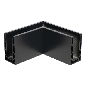 Kozza KE 100 – προφίλ U γωνιακό εσωτερικό 90° για κιγκλιδώματα ολόγυαλα, σκούρο γκρι