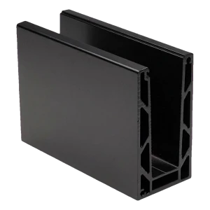 Kozza KE 100 – προφίλ U για πλήρως γυάλινα κιγκλιδώματα 5000 mm μαύρο, στήριξη από πάνω