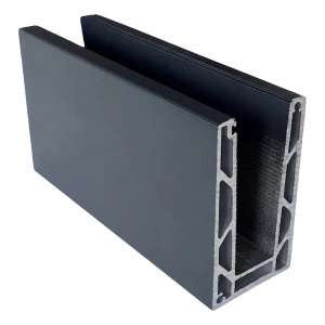 Kozza KE 100 – προφίλ U για γυάλινα κιγκλιδώματα 5000 mm σκούρο γκρι