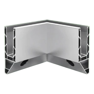 Kozza KE 120 – προφίλ U γωνιακό 90° εσωτερικό για γυάλινες μπαλκονόπορτες, πλευρική στερέωση