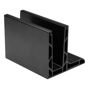 Kozza KE 105 – αλουμινένιο προφίλ L για ολόγυαλες κάγκελα 5000 mm μαύρο