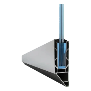 Kozza KE 120 – προφίλ U για γυάλινες μπαλκονόπορτες 5000 mm, πλευρική στήριξη