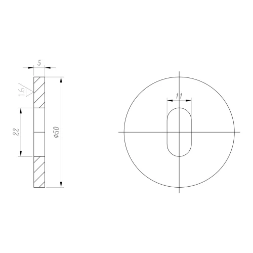 PSG αποστάτης για σημειακές αρθρώσεις φ 50 mm / 5 mm – οπή φασολιού, AISI 304 σατινέ 000-896 (2)