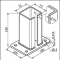 Βάση για στύλο φράχτη 80x80 mm 8 mm μαύρο 000-786 (5)