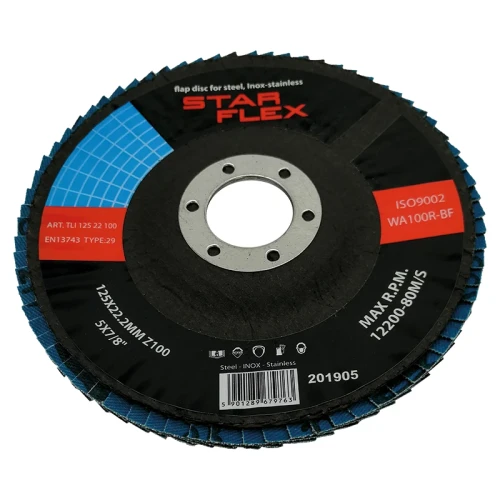 Starflex – δίσκος λεπίδων κυρτός T29 125 mm ζιρκονίου P100 INOX 000-974 (1)