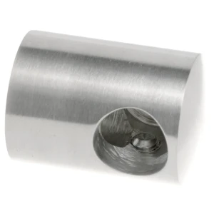 PSG αριστερή τερματική λαβή κιγκλιδώματος για ράβδο φ16 mm – AISI 304 σατινέ, τοποθέτηση σε επίπεδο