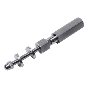 PSG αρθρωτή στήριξη για συρματόσχοινο διαμ. 6 mm – στερέωση σε σωλήνα 42,4 mm ή επίπεδη επιφάνεια, AISI 304 σατινέ