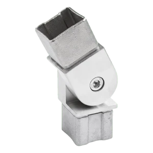 Γωνία αρθρωτή κιγκλιδώματος 90°–180° για προφίλ 40x40x2 mm – ανοξείδωτος χάλυβας AISI 304 σατινέ