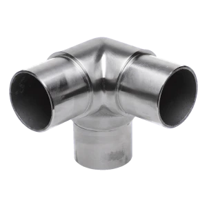 Σύνδεσμος τρίστροφο γωνιακό για κιγκλίδωμα – σωλήνας 42,4x2 mm, ανοξείδωτο ατσάλι AISI 304, σατινέ