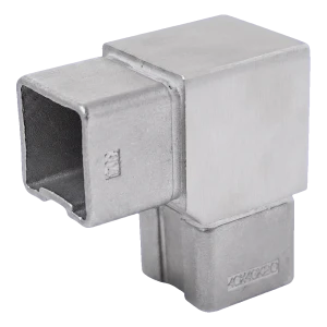 Γωνία 90° για προφίλ κουπαστής 40x40 mm – ανοξείδωτος χάλυβας AISI304, σατινέ