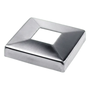 Ροζέτα κάλυψης για κιγκλίδωμα τετράγωνη 108×108 mm για προφίλ 40×40 – ανοξείδωτος χάλυβας, γυαλιστερή