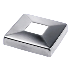 Ροζέτα κάλυψης τετράγωνη 108×108 mm για προφίλ κιγκλιδώματος 40×40 – ανοξείδωτος χάλυβας AISI 316 σατινέ