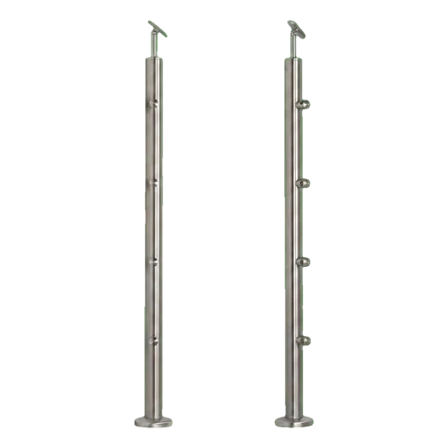 PSG Στυλοβάτης κιγκλιδώματος μεσαίος διαμπερής φ 42,4 mm AISI 304 – 4 λαβές, σατινέ 001-204 (1)