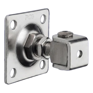 PSG ρυθμιζόμενος μεντεσές πύλης M16 AISI304 με πλάκα 80×80 mm – ακατέργαστος