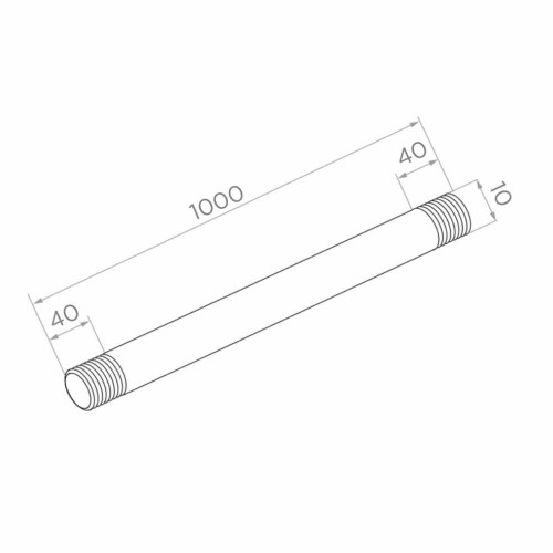 Ράβδος τάνυσης για γυάλινο τέντωμα M10x1000 mm – ανοξείδωτος χάλυβας AISI 304, δεξιόστροφο/αριστερόστροφο σπείρωμα, σατινέ 001-230 (2)