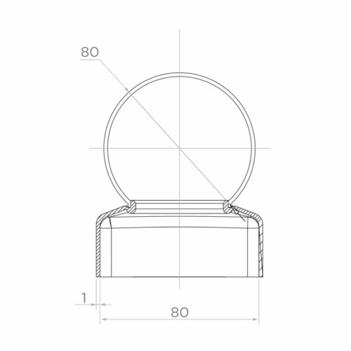 Στέγαστρο φράκτη γαλβανιζέ ατσάλινο 80×80 mm με σφαίρα φ80 mm 001-565 (2)